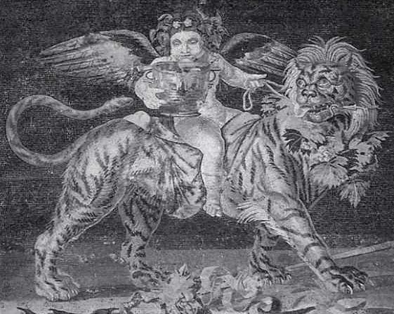 Dioniso e la tigre (Mosaico proveniente dalla Casa del Fauno in Pompei)